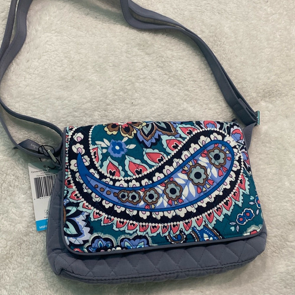 Vera Bradley Convertible Flap Crossbody Bag, Haymarket Paisley Jewel